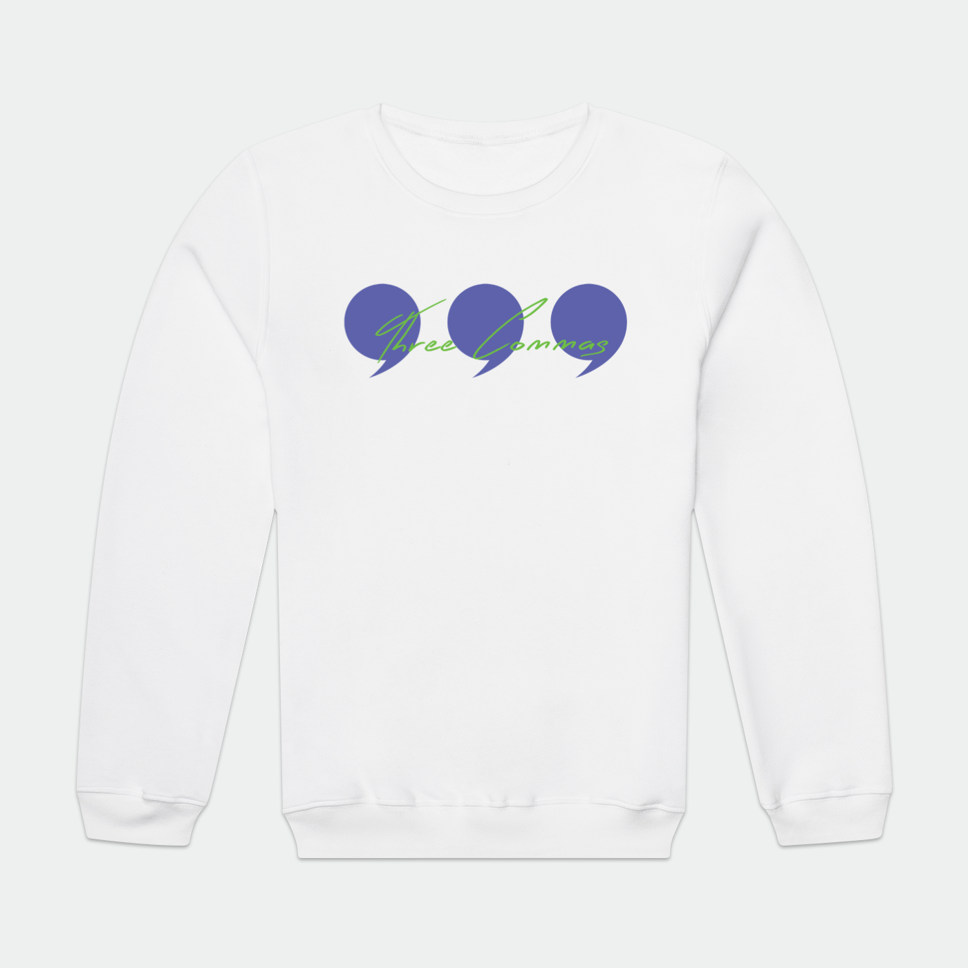Script Periwinkle and Green Mens Crewneck Sweatshirt
