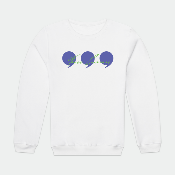 Script Periwinkle and Green Mens Crewneck Sweatshirt