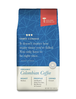Three Commas™ Colombian Organic Coffee | Ground