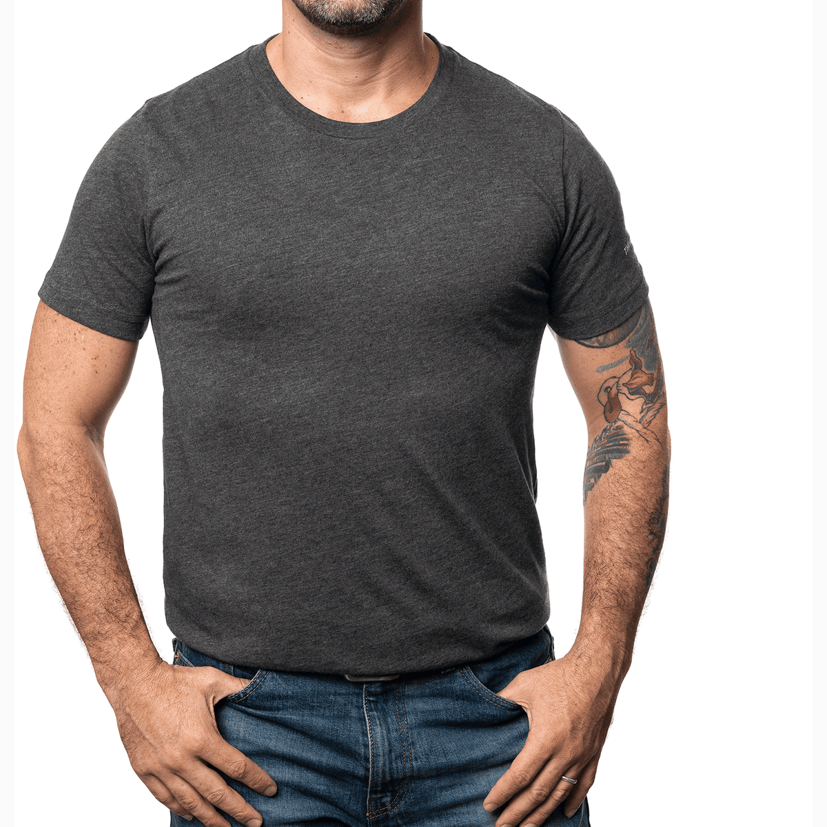 Three Commas Club T Shirt Charcoal Light Grey Ink